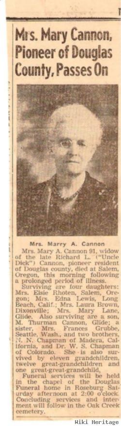 Mary Adeline Chapman Cannon