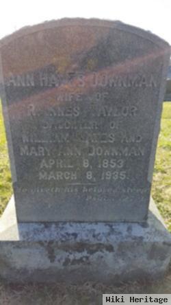 Ann Hayes "nannie" Downman Taylor