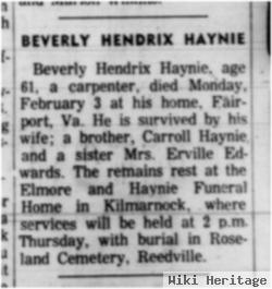 Beverly Hendrix Haynie