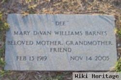 Mary Devan "dee" Williams Barnes