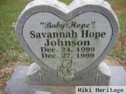 Savannah Hope "baby Hope" Johnson