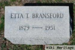 Asenath Jennie "etta" Thurber Bransford