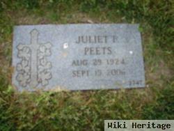 Juliet F Peets