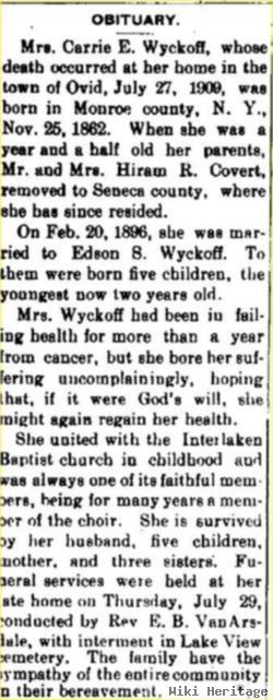 Carrie Elizabeth Covert Wyckoff