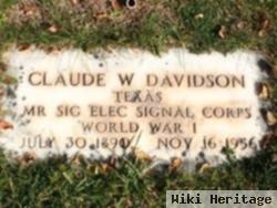 Claude W Davidson