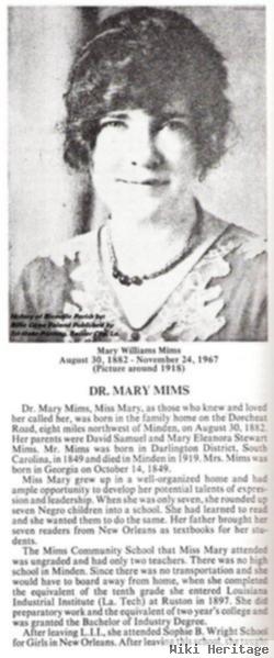 Dr Mary William Mims