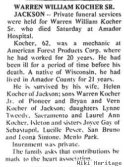 Warren William Kocher, Sr