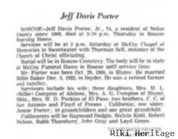 Jefferson Davis "jeff" Porter, Jr