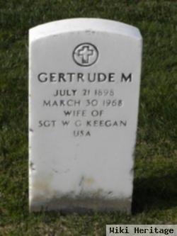Gertrude M Keegan