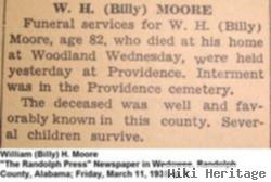 William Hampton "billy" Moore