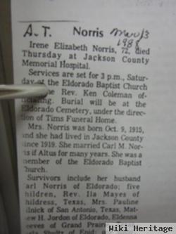 Irene Elizabeth Buchanan Jordan Norris