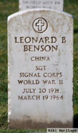 Leonard B Benson