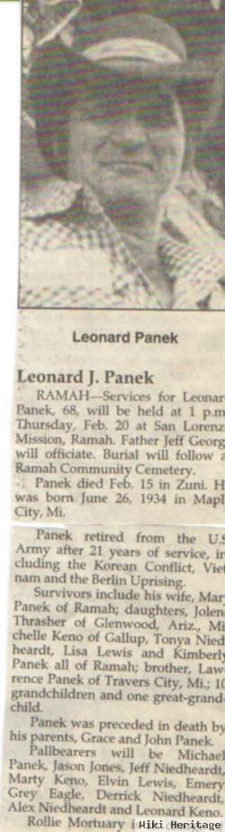 Leonard J Panek