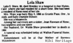 Lola S Shaw