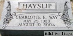 Charlotte E Way Hayslip