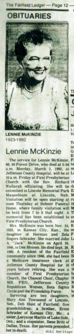 Lennie Schrader Mckinzie