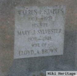 Mary Jane Sylvester Staples Brown