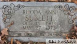 Rhoda Ann Miller Sublett