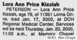 Lora Ann Price Kizziah