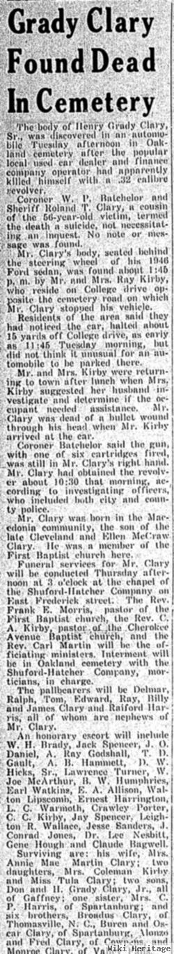 Henry Grady Clary, Sr