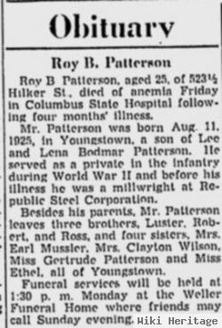 Pvt Roy B. Patterson