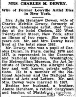 Julia F. Henshaw Dewey