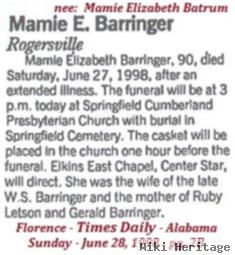 Mamie Elizabeth Batrum Barringer