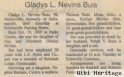 Gladys L Nevins Buis