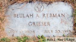 Beulah A. Rebman Grieser