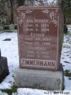 Ada "addie" Benner Zimmerman