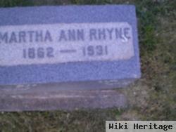 Martha Ann "mattie" Gregory Rhyne