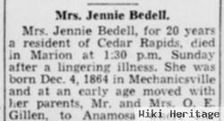 Jennie B Gillen Bedell