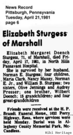 Elizabeth Margaret Sturgess