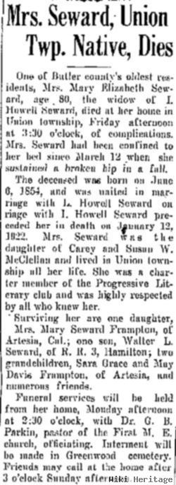 Mary E. Mcclellan Seward