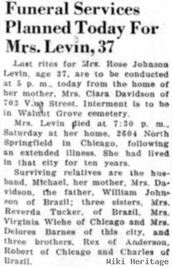 Ruth Ellen "rose" Johnson Levin