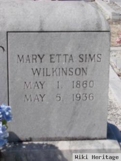 Mary Etta Sims Wilkinson