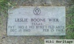 Pvt Leslie Boone Wier