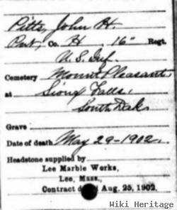 Pvt John H Pitts