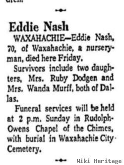 Nelson Edward "eddie" Nash