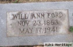 Will Ann Earp Ford