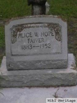 Alice W. Hope Faivor