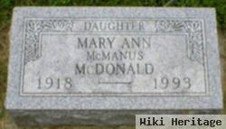 Mary Ann Mcmanus Mcdonald