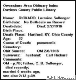 Ellen Lorraine Sullenger Rickard