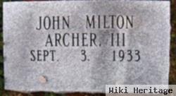 John Milton Archer, Iii