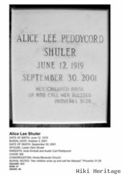 Alice Lee Peddycord Shuler