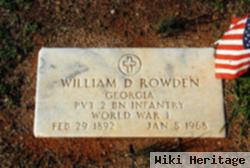 Pvt William Dilmus Rowden