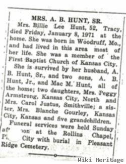 Billie Lee Mcclain Hunt