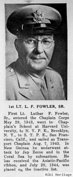 Rev Luther Franklin Fowler, Sr