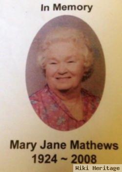 Mary Jane Sanders Mathews