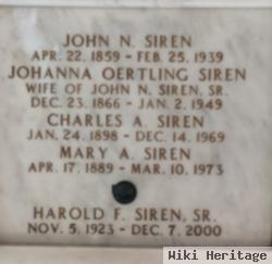 Harold F Siren, Sr